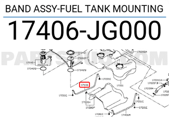 Nissan 17406JG000 BAND ASSY-FUEL TANK MOUNTING