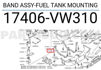 Nissan 17406VW310 BAND ASSY-FUEL TANK MOUNTING