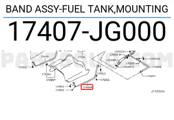 Nissan 17407JG000 BAND ASSY-FUEL TANK,MOUNTING