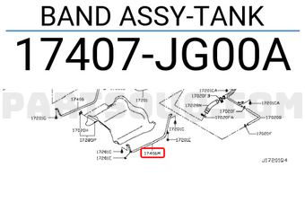 Nissan 17407JG00A BAND ASSY-TANK