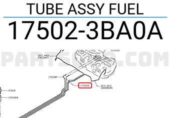 Nissan 175023BA0A TUBE ASSY FUEL
