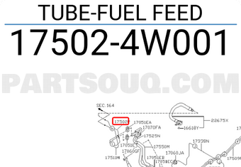 Nissan 175024W001 TUBE-FUEL FEED