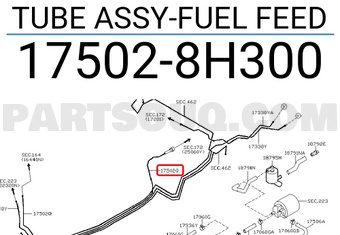 Nissan 175028H300 TUBE ASSY-FUEL FEED
