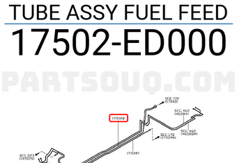 Nissan 17502ED000 TUBE ASSY FUEL FEED