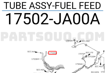 Nissan 17502JA00A TUBE ASSY-FUEL FEED