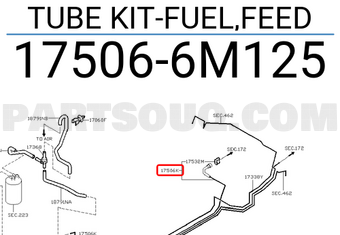 Nissan 175066M125 TUBE KIT-FUEL,FEED