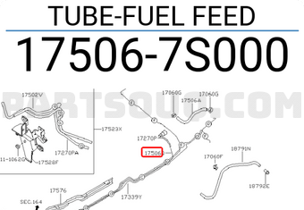 Nissan 175067S000 TUBE-FUEL FEED