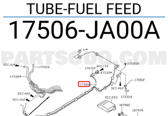 Nissan 17506JA00A TUBE-FUEL FEED