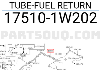 Nissan 175101W202 TUBE-FUEL RETURN