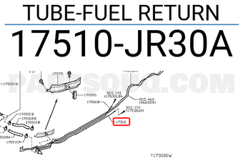 Nissan 17510JR30A TUBE-FUEL RETURN