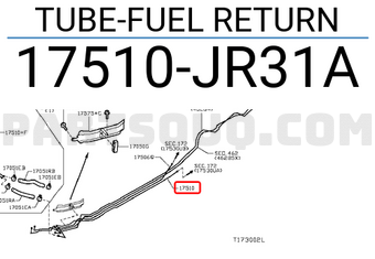Nissan 17510JR31A TUBE-FUEL RETURN