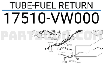 Nissan 17510VW000 TUBE-FUEL RETURN