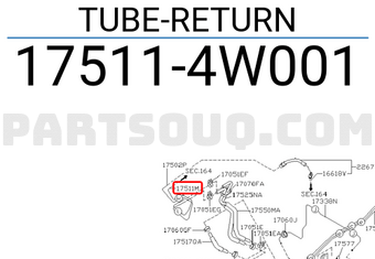 Nissan 175114W001 TUBE-RETURN