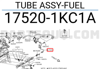 Nissan 175201KC1A TUBE ASSY-FUEL