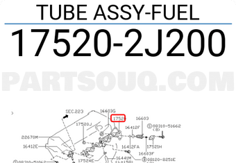 Nissan 175202J200 TUBE ASSY-FUEL