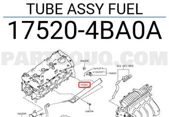 Nissan 175204BA0A TUBE ASSY FUEL