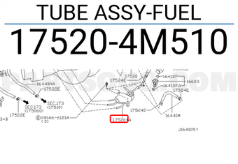 Nissan 175204M510 TUBE ASSY-FUEL