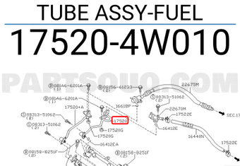 Nissan 175204W010 TUBE ASSY-FUEL