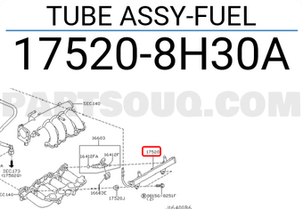 Nissan 175208H30A TUBE ASSY-FUEL
