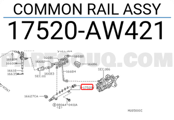 Nissan 17520AW421 COMMON RAIL ASSY