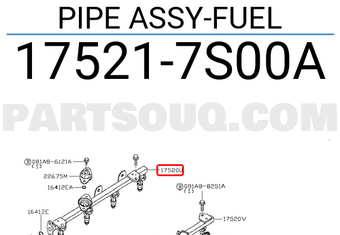 Nissan 175217S00A PIPE ASSY-FUEL