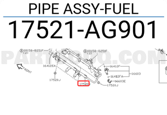 Nissan 17521AG901 PIPE ASSY-FUEL