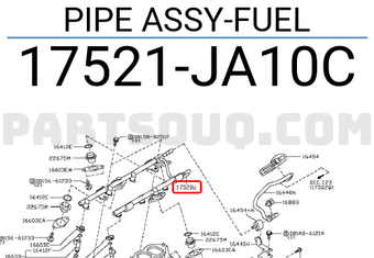 Nissan 17521JA10C PIPE ASSY-FUEL