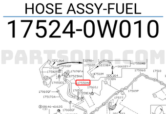 Nissan 175240W010 HOSE ASSY-FUEL