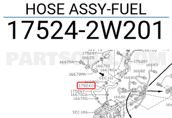 Nissan 175242W201 HOSE ASSY-FUEL