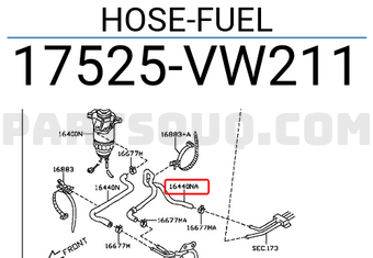 Nissan 17525VW211 HOSE-FUEL