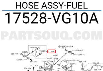 Nissan 17528VG10A HOSE ASSY-FUEL