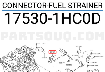 Nissan 175301HC0D CONNECTOR-FUEL STRAINER