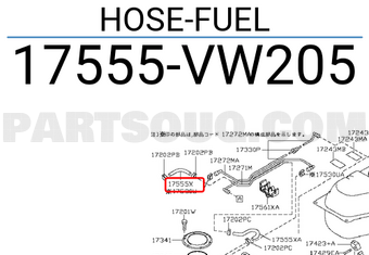 Nissan 17555VW205 HOSE-FUEL