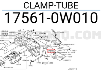 Nissan 175610W010 CLAMP-TUBE