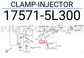 Nissan 175715L300 CLAMP-INJECTOR