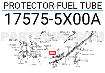 Nissan 175755X00A PROTECTOR-FUEL TUBE