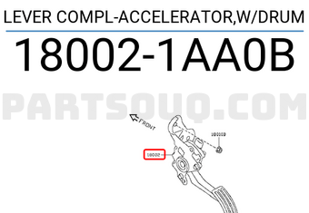 Nissan 180021AA0B LEVER COMPL-ACCELERATOR,W/DRUM