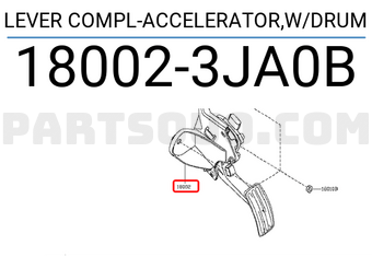Nissan 180023JA0B LEVER COMPL-ACCELERATOR,W/DRUM