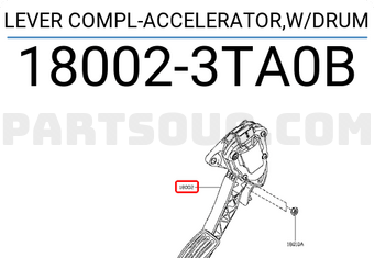 Nissan 180023TA0B LEVER COMPL-ACCELERATOR,W/DRUM