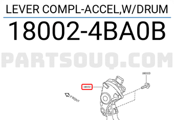 Nissan 180024BA0B LEVER COMPL-ACCEL,W/DRUM