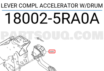 Nissan 180025RA0A LEVER COMPL ACCELERATOR W/DRUM
