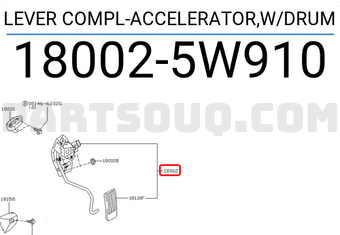 Nissan 180025W910 LEVER COMPL-ACCELERATOR,W/DRUM