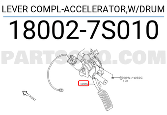 Nissan 180027S010 LEVER COMPL-ACCELERATOR,W/DRUM