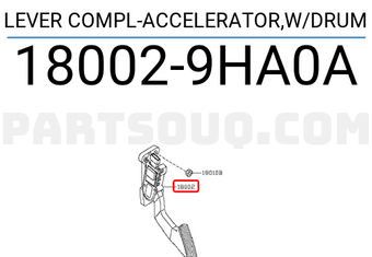 Nissan 180029HA0A LEVER COMPL-ACCELERATOR,W/DRUM