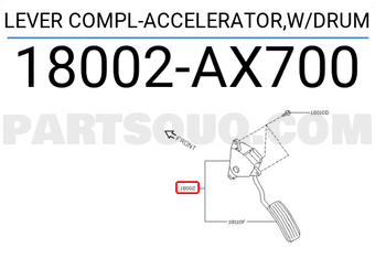Nissan 18002AX700 LEVER COMPL-ACCELERATOR,W/DRUM