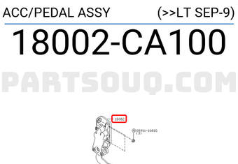 Nissan 18002CA100 ACC/PEDAL ASSY (>>LT SEP-9)
