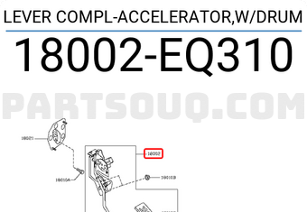 Nissan 18002EQ310 LEVER COMPL-ACCELERATOR,W/DRUM