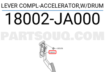 Nissan 18002JA000 LEVER COMPL-ACCELERATOR,W/DRUM