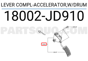 Nissan 18002JD910 LEVER COMPL-ACCELERATOR,W/DRUM
