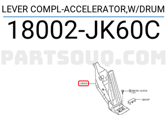 Nissan 18002JK60C LEVER COMPL-ACCELERATOR,W/DRUM